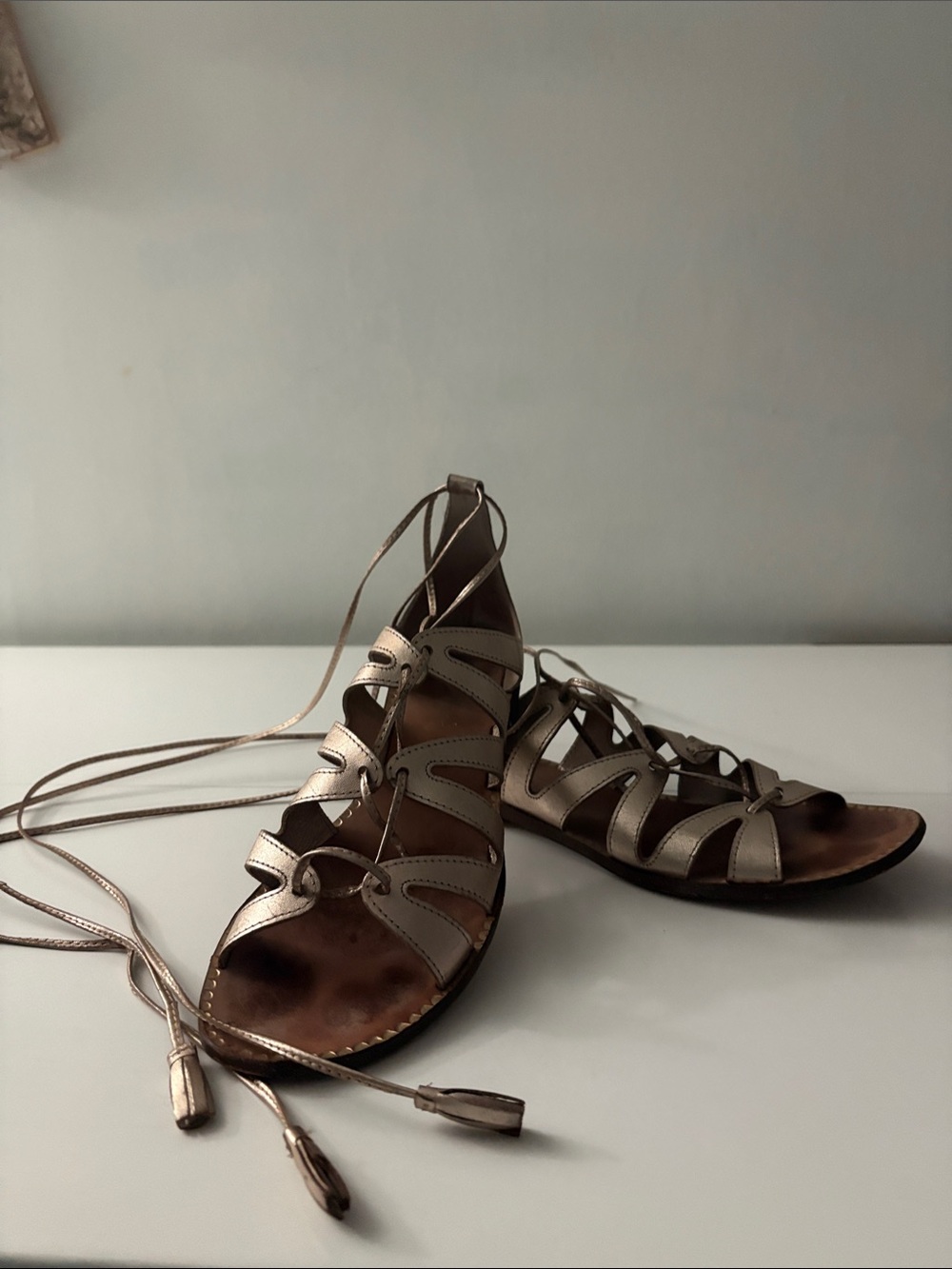 Lilly Pulitzer gold Lace-Up Gladiator Sandals